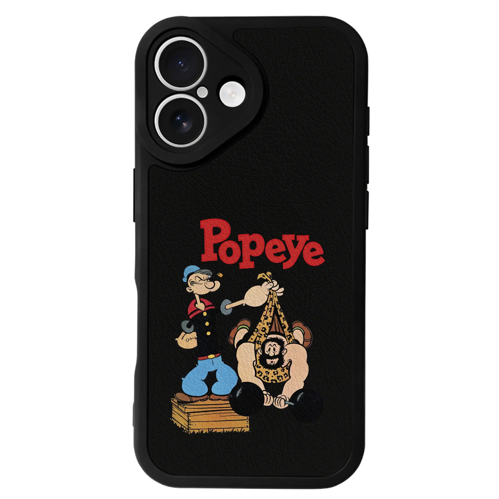 ポパイ グッズ ブルート - IPhone 16シリーズ対応 ・ シリコンスマホケース ・ レザー調 ・ 高精度フィット ・ 耐衝撃 ・ ワイヤレス充電対応 ・ 精密カット